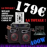 Ibiza Sound - Pack Dj 400W Avec Ampli Enceintes Table De Mixage Câblages... Pa Dj Led Power