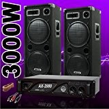 Ibiza Sound - Pack Sono Dj 3000W Avec 2 Enceintes 1500W + 1 Ampli 2000W