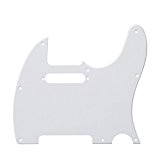 IKN 1Pcs 1-Ply 8 trou de Scratch Plate Guitare Pickguard avec vis pour Fender Tele Telecaster Guitare Style, blanc
