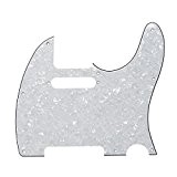 IKN 1Pcs 3-Ply Blanc Pearl Tele Pickguard Scratch Plaque avec vis pour télé Telecaster Style Guitare