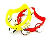 IKN® Halfmoon mini tambourin pour enfants rouge + jaune, lot de 2pcs