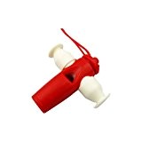 IKN Pcs 1 sifflet de Samba plastique Tri-Tone avec corde, couleur rouge et blanche