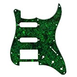 IKN® Pickguard pour guitare de Fender Squier Style rayer plaque, 3Ply SSH avec vis libres, Green Pearl