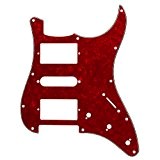 ikn® pickguards 3 plis Pickguard pour Guitare électrique FENDER SQUIER FD, rouge perle 11 trous