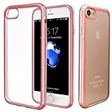 iPhone 7 Coque,Nakeey Crystal Case Ultra Mince Protection en TPU Silicone Clair transparente Coque Pour iPhone 7- Rosegold