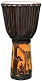 Kascha - 60 cm Professionnel Djembe Tambour Bongo Drum Busch Tambour de l'Afrique de style sculpté à la main en bois d'acajou Girafe ...