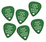 Keep Calm And Smoke Weed 6 X Logo Guitare Mediators Picks (GD)