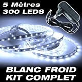 Kit complet Ruban LED Professionnel Flexible - 5 Mètres - 60 LED/M - Couleur Blanc Froid - 3528