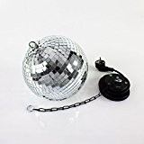 Kit lumière Disco GLIX FEVER avec boule à facettes + moteur rotatif + chaîne, Ø 20 cm, argent - Boule ...