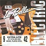 Labella ELXL Jeu de Cordes pour Guitare Electrique Round Wound 9/42 Extra Light