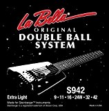 Labella LS942 Jeu de Cordes à double boule pour Guitare Electrique 9/42 Extra Light