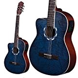 Lindo Guitars GAUCHER 960 CEQ Guitare électro-acoustique classique Bleu Picasso épicéa naturel - Avec Housse