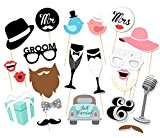 Lnkey Shop Accessoires Photobooth Masquerade Accessoires de Photos Lèvre/ Lunettes/ Cravate/ Couronne/ Lunettes/ Moustache Avec Bâton