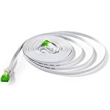 LoviCool 30m câble réseau Cat.6 Nappe Câble patch Ethernet nent Gigabit LAN Vert RJ45 10/100/1000 Mbits/s Câble Blanc