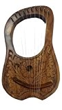 Lyre Harpe 10 cordes en métal design fleurs en palissandre naturel finishhand gravé/Lyra Jante PRH Shesham bois