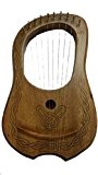 Lyre Harpe 10 cordes en métal en palissandre passepoil noir design/Lyra Jante PRH Shesham bois