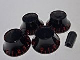 (MADE IN JAPAN)High Quality Bell Knob,Embossed,Black,Red Letter,metric,Set