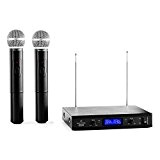 Malone VHF-400 Duo 1 - Pack 2 microphones sans fil chant évenements micro portables avec station 2 canaux (portée 50m, ...