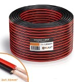 Manax câbles d'® câble d'enceinte 2 x 1,50 mm²-cCA-rouge/noir - 50 m
