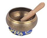 Méditation Tibetan Singing Bowl avec gravure spéciale et une poche de protection. Pour la guérison, la relaxation et la pleine ...