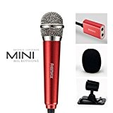 Mini Microphone, microphone Joyshare smallest mobiles de poche le plus élégant Karaoke condensateur avec support pour enregistrement vocal, Internet Chatter ...