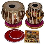 mukta Das Tabla de Concert de tambour, cuivre doré Ganesha Tabla Bayan Plus Haute Qualité, Dayan avec sacoche rembourrée, livre, ...