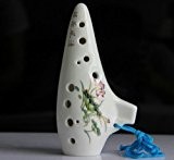 Musical chinois Xun 12 trous en céramique forme Ocarina Alto C Lotus encre de sous-marins