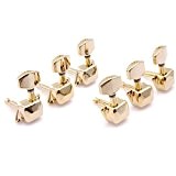 Musiclily 3+3 Guitar Semi Closed Tuners Tuning Key Pegs Machine Head Set for Fender Replacement, Gold Musiclily 3 + 3 ...