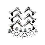 Musiclily 3L3R Sealed Basse 3 + 3 Tuning Pegs Touches Machine Head Tuners pour Gotoh style Bass, Chrome
