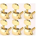 Musiclily Guitare 6-en-ligne Semiclosed Tuners Tuning Key Pegs Machine Head Set main droite pour Fender remplacement,Or