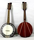 Musikalia Banjo Mandoline GAUCHER, double caisse en aluminium, fond en bois de padouk avec marqueterie en érable, de lutherie