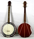 Musikalia Banjo Ténor GAUCHER, double caisse en aluminium, fond en bois de padouk avec marqueterie en érable, de lutherie