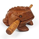 Mystery Mountain Mini güiro en bois en forme de grenouille Issu du commerce équitable