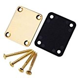 Neck plate guitar / bass gold + mounting screws + free body protector brand new
