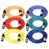 Neewer 6-Pack 1M Câbles Audio, XLR Mâle à XLR Femelle Microphone Câbles de Couleur (Vert, Bleu, Violet, Rouge, Jaune, Orange)