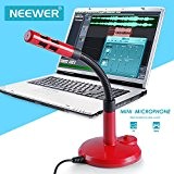 Neewer Plug & Play Home Studio einstellbares Microphone Mic Plateau de table USB Compatible avec PC/bureau/ordinateur portable/notebook, idéal pour Skype, ...