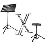 Neewer® Support Musique Kit pour Drums Clavier et autres Instruments Musiques, Inclus: 1* Support de Clavier X-Style Double-Braced +1* Support ...