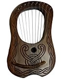 NEW Lyre Harpe 10 cordes en métal gravé à la main en bois de sheesham sans étui et clé/Lyra Jante Harpe ...