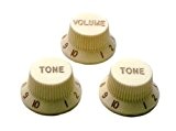 Northwest Guitars Jeu de 3 boutons de potentiomètre pour guitare Stratocaster, 1 bouton de volume, 2 boutons de tonalité Blanc ...