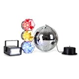 oneConcept Disco Fever Mega Party Set Boule disco Stroboscope Projecteur (livré avec kit de montage, disco: 20 x 20cm, LED ...