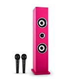 OneConcept Karaboom parleur Bluetooth Kit Karaoke 2 micros Noir