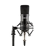 oneConcept Mic-700 - Microphone de studio à condensateur micro de chant XLR qualité professionnelle (cardioide, filtre anti-pop, sacoche et câble ...