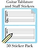 Onglet et Staff Sticker Stickers pour guitare (50 par paquet) noter Tablature n'importe où. Idéal pour les enseignants