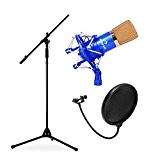 Pack chant et voix pour podcasts ou enregistrement studio - micro XLR Auna CM001BG, pied de micro et filtre anti-pop ...