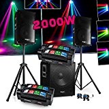 PACK SONO DJ 2000W CUBE 1512 avec CAISSON + ENCENTES + PIEDS + CABLES + 2 Spider Micro RGBW Ghost