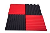 Panneaux phonoabsorbants Monopiramide 50 x 50 x 4 Pack de 20 10 10 mixte (noir rouge)