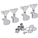 PIXNOR 4R Tuning Pegs Tuners Mécaniques pour Basse (Argent)