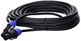 Plugger Câble HP Speakon mâle/mâle 1,5 mm²/10 m  Noir