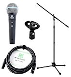 Pronomic Vocal Microphone DM-58 -B avec starter set 5x micro avec trépied, pince + câble XLR