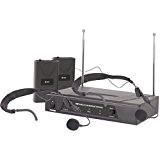 QTX 171.818 Set Microphone Sans Fil - Pack micros VHF 2 Canaux 2 x Casques avec Micro (Portée 50 mètres) ...